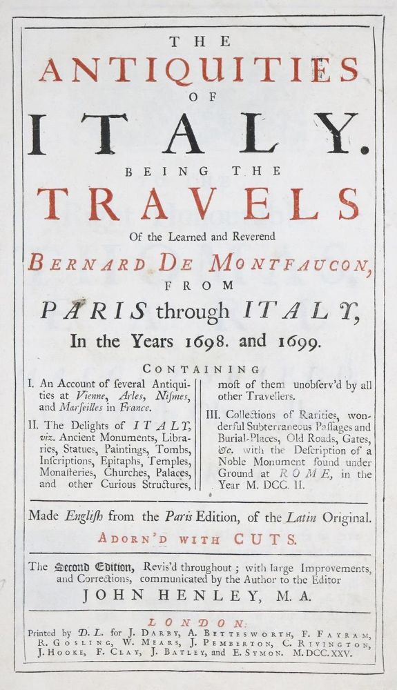 Große Abbildung Nr.1: 132-1789 Montfaucon,B.de.: (Italien)