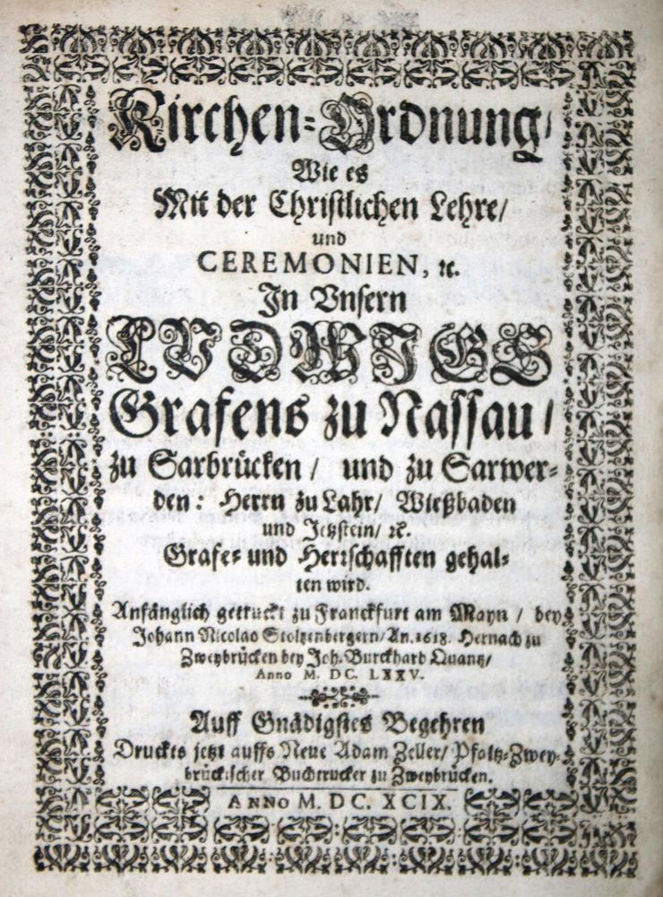 Große Abbildung Nr.1: 132-181 Kirchen-Ordnung: (Nassau)