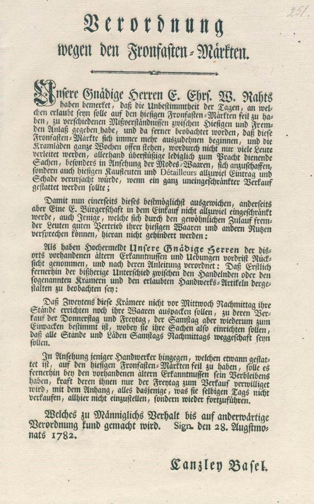 Große Abbildung Nr.1: 132-1813 Basel.: (Schweiz, Einblattdrucke u. Flugschriften)
