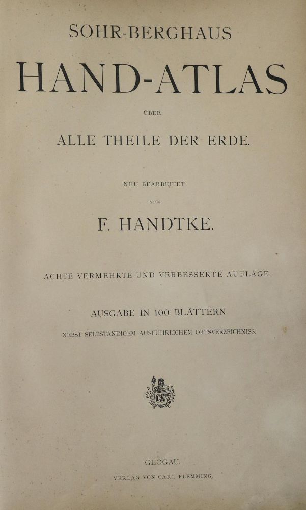 Große Abbildung Nr.1: 132-1829 Handtke,F.: (Verschiedene Länder - Geschichte, Atlanten)