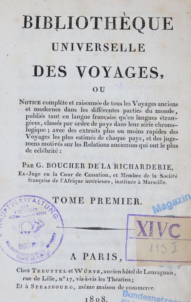 Große Abbildung Nr.1: 132-1846 Boucher de la Richarderie,(G.).: (Verschiedene Länder - Geschichte)