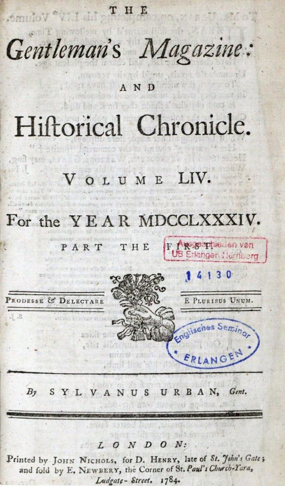 Große Abbildung Nr.5: 132-1856 Gentleman's Magazine, The,: (Verschiedene Länder - Geschichte)