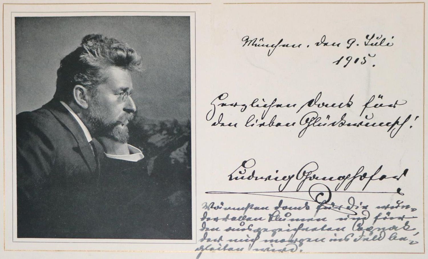Große Abbildung Nr.1: 132-1922 Ganghofer, Ludwig,: (Autographen)