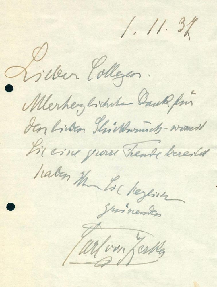 Große Abbildung Nr.2: 132-1948 Winterstein, Eduard von,: (Autographen)