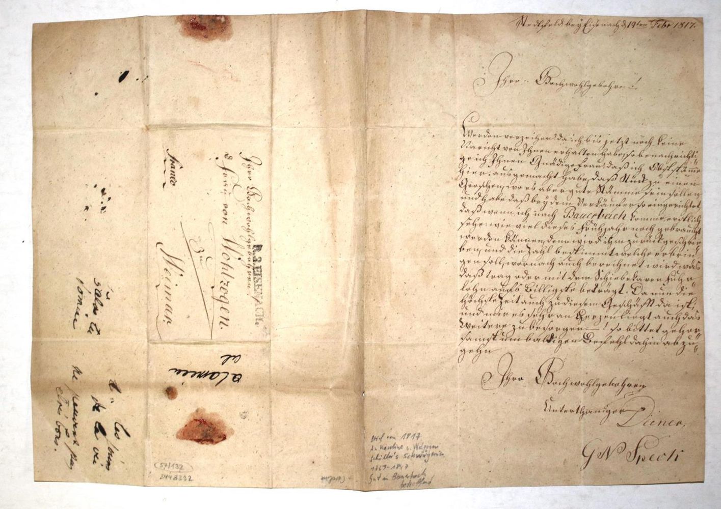 Große Abbildung Nr.1: 132-1949 Wolzogen, Karoline von,: (Autographen)