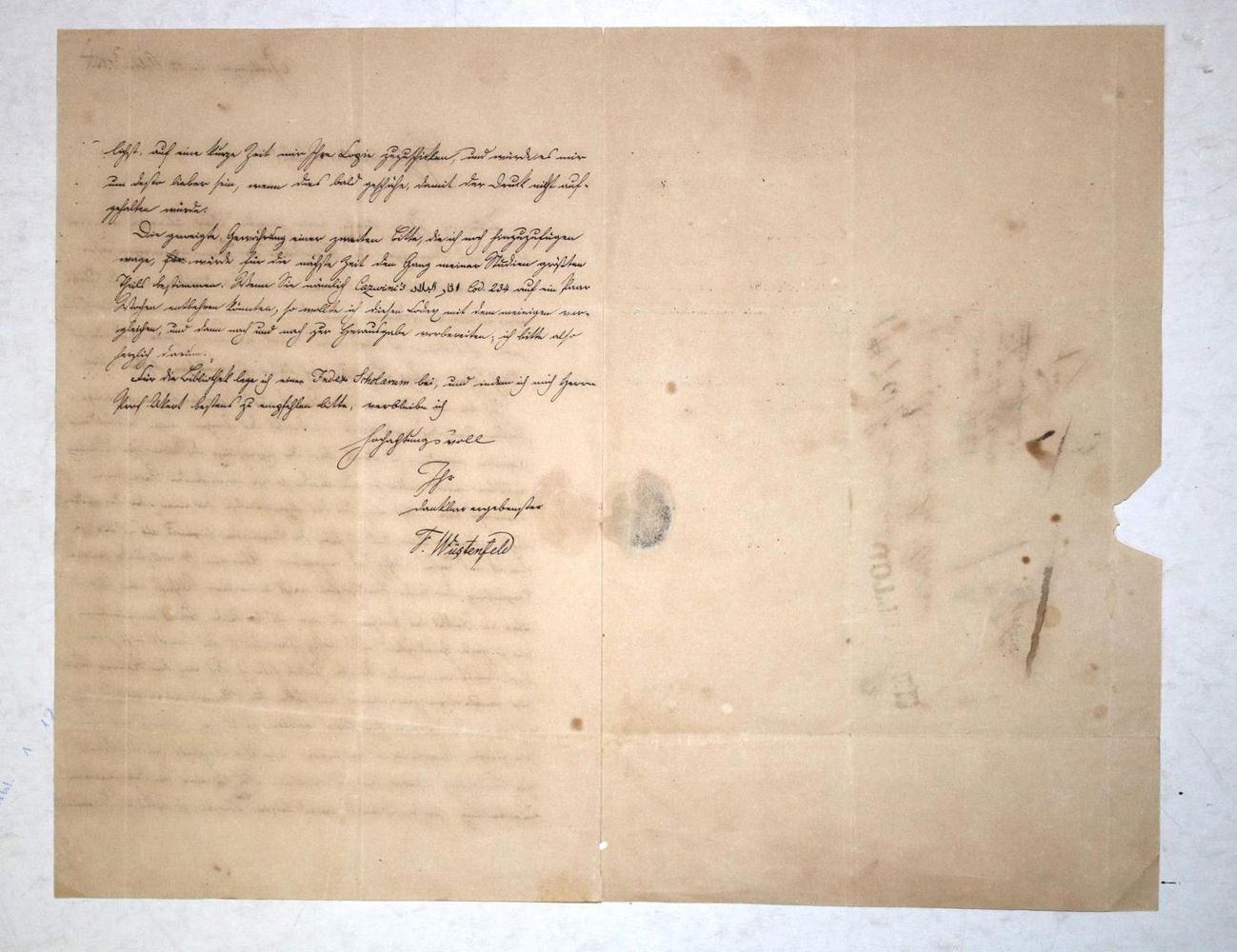 Große Abbildung Nr.2: 132-1950 Wüstenfeld, Heinrich Ferdinand,: (Autographen)