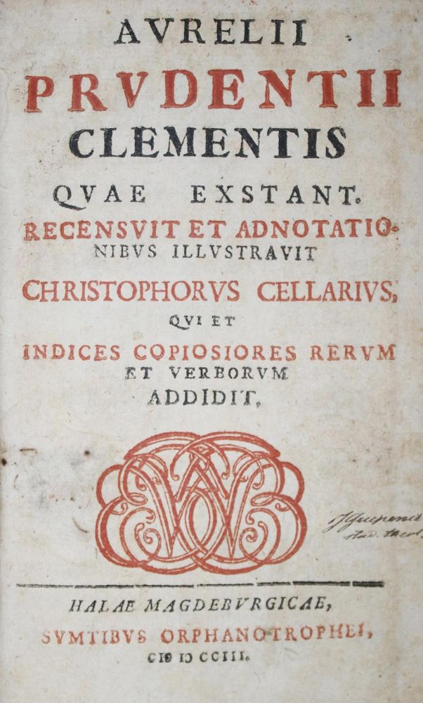 Große Abbildung Nr.1: 132-198 Prudentius,C.A.: (Alte Drucke, Handschriften und Theologie)