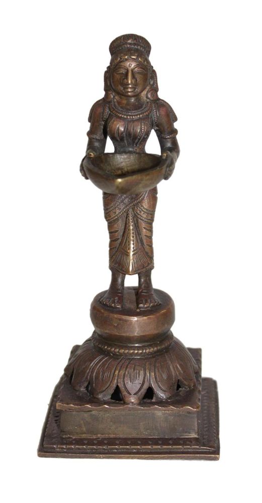 Große Abbildung Nr.1: 132-2122 Indien figürliche Öllampe: (Asiatika, Indien)