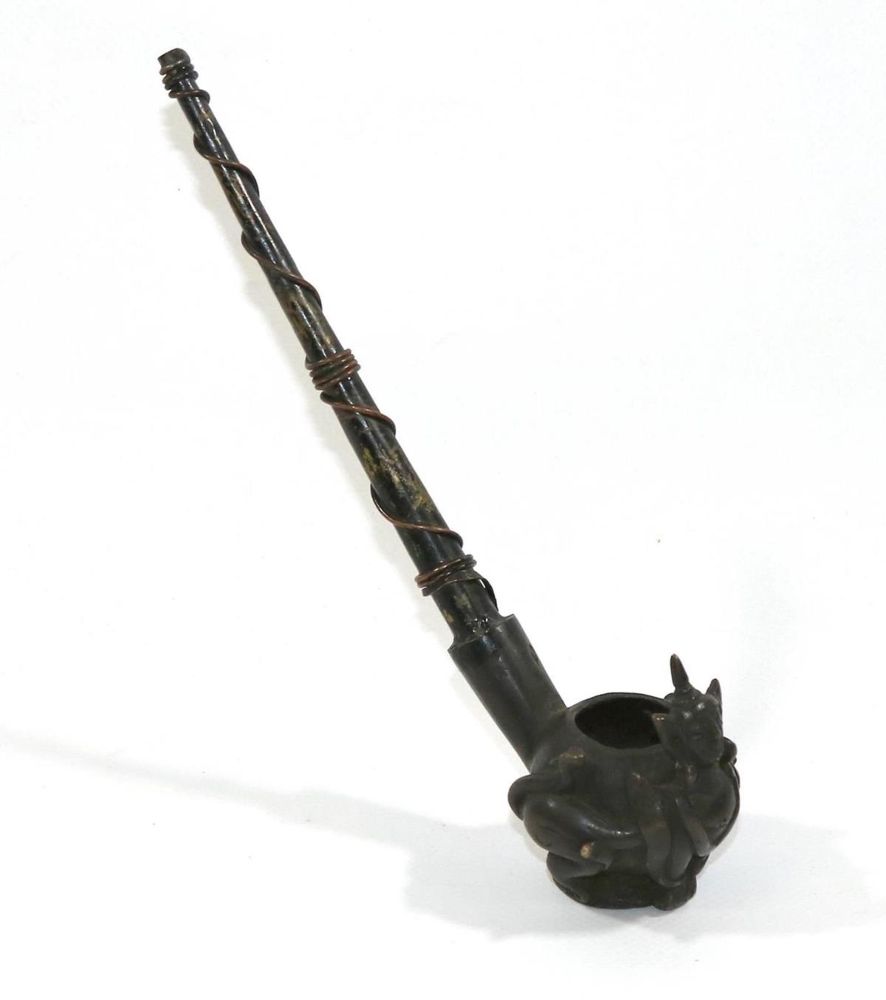 Große Abbildung Nr.1: 132-2129 Opiumpfeife Bronze: (Asiatika)