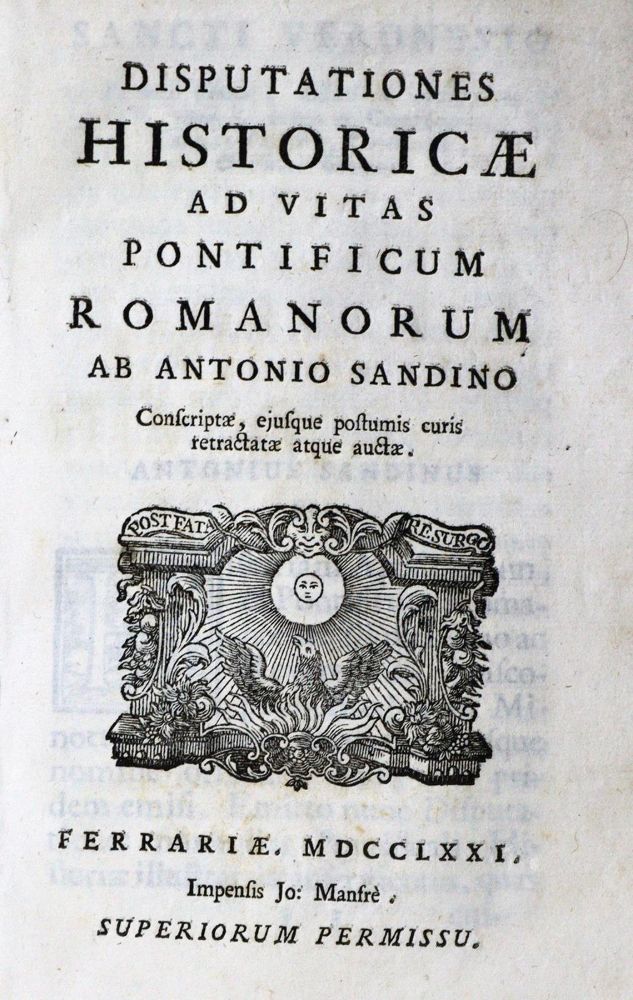 Große Abbildung Nr.1: 132-220 Sandini (Sandinus),A.: (Alte Drucke, Handschriften und Theologie)