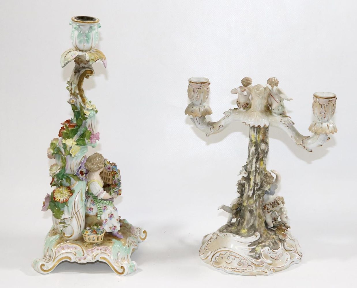Große Abbildung Nr.2: 132-2214 Figürlicher Kerzenleuchter Meissen: (Porzellan u. Keramik, Meissen)