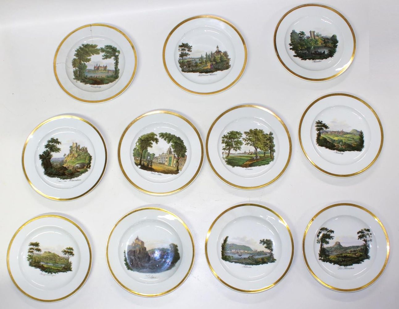 Große Abbildung Nr.1: 132-2215 Meissen 10 Ansichtenteller: (Porzellan u. Keramik, Meissen)