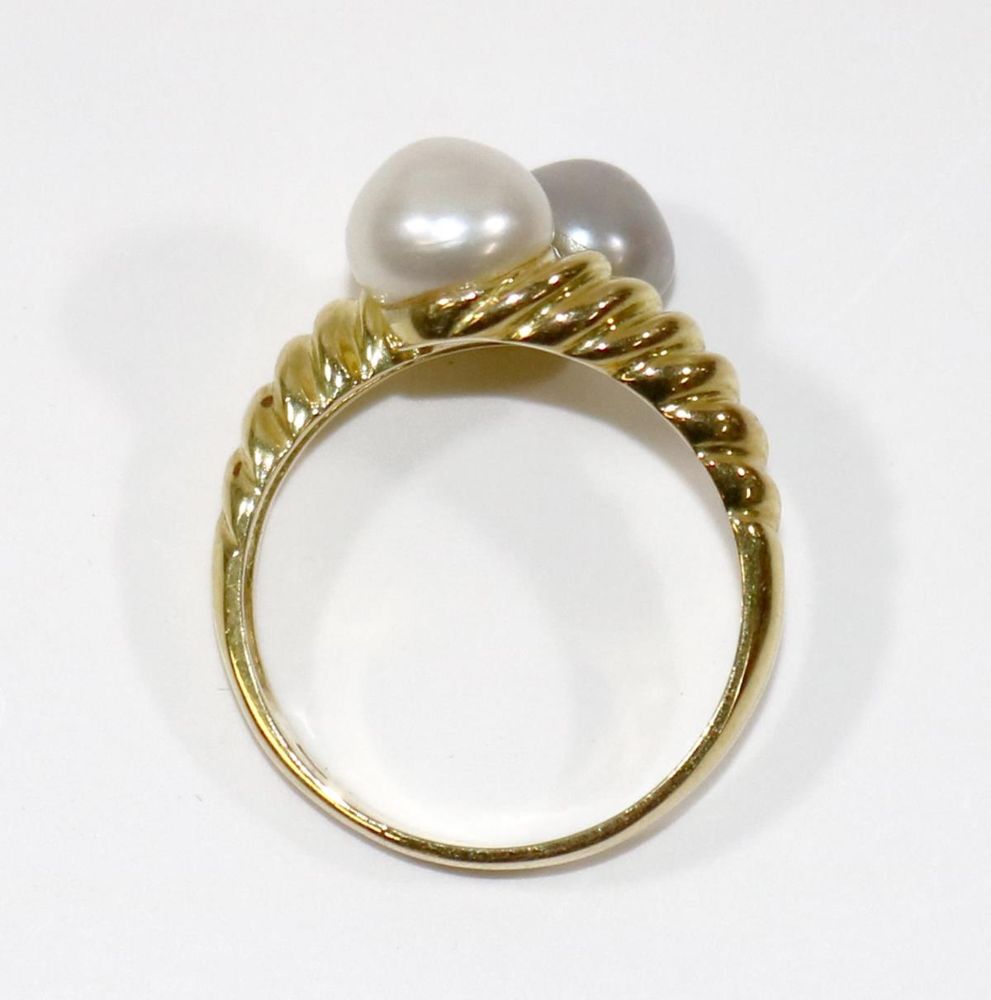 Große Abbildung Nr.2: 132-2251 Perlring 750 GG.: (Schmuck, Ringe)