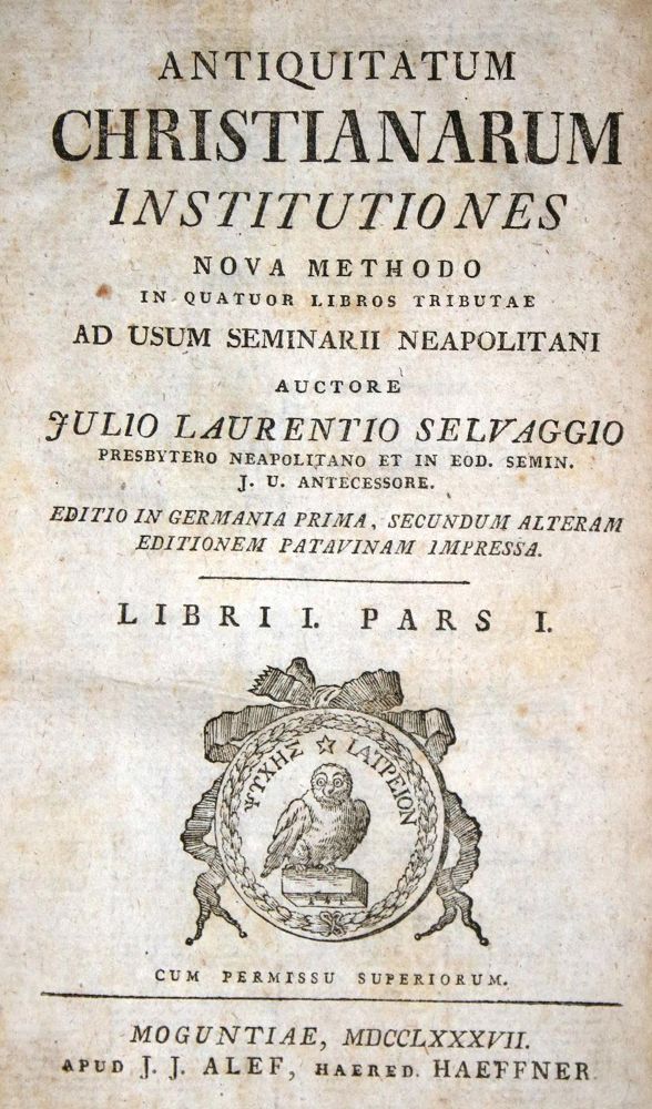Große Abbildung Nr.1: 132-227 Selvaggio,J.L.: (Alte Drucke, Handschriften und Theologie)