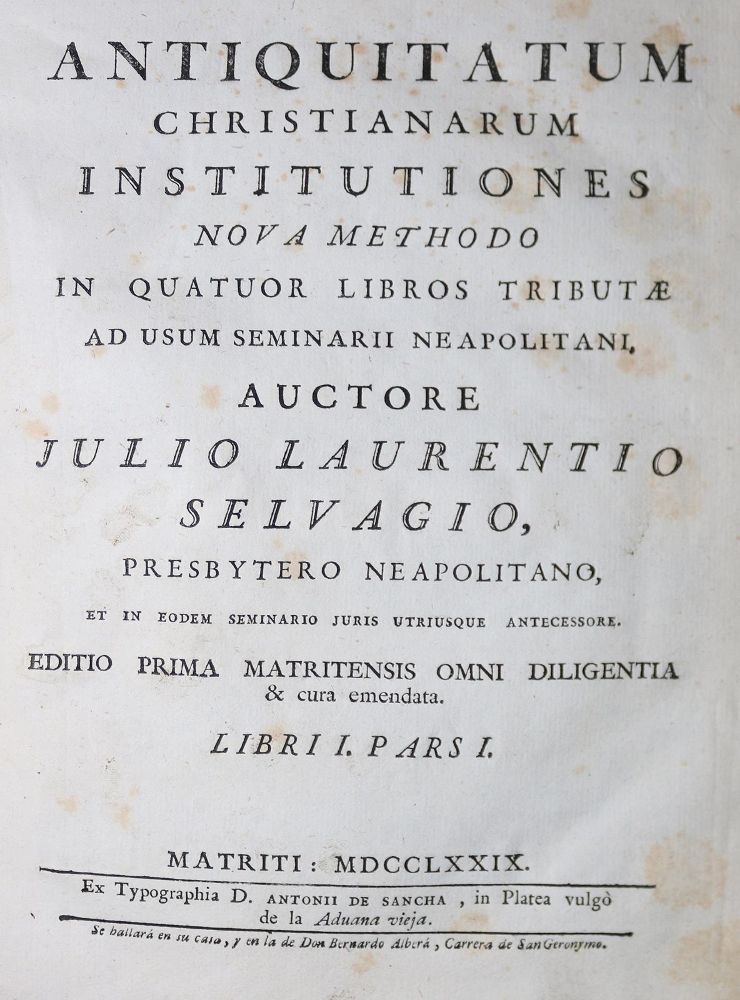 Große Abbildung Nr.1: 132-228 Selvagio,J.L.: (Alte Drucke, Handschriften und Theologie)