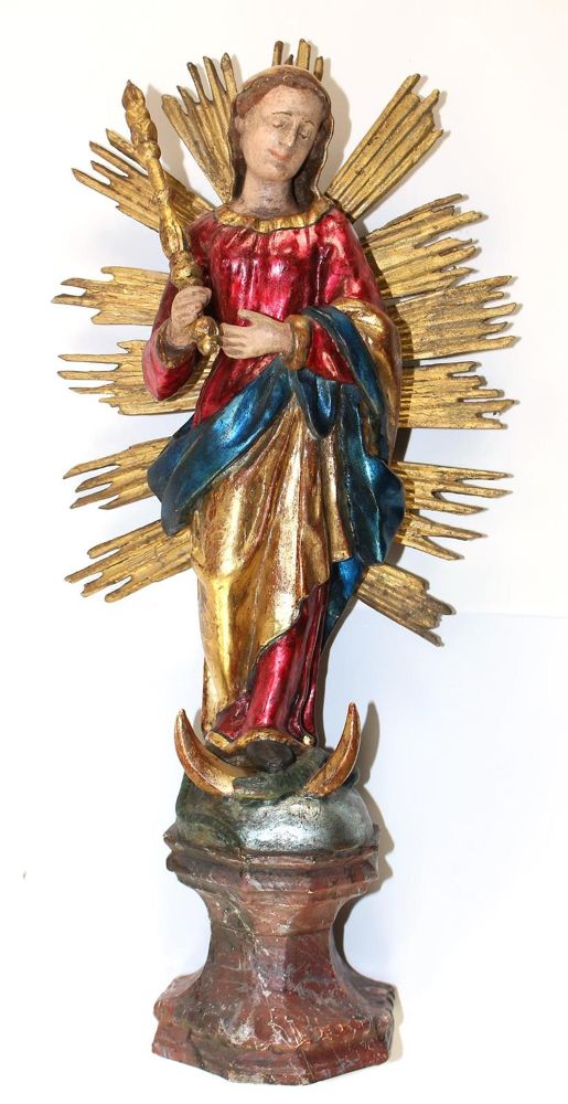 Große Abbildung Nr.1: 132-2285 Mondsichel-Madonna: (Skulpturen - Plastiken, Volkskunst)