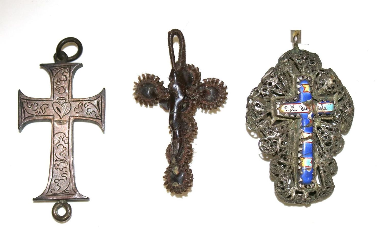Große Abbildung Nr.1: 132-2323 Kruzifixe, Reliquienkreuz.: (Volkskunst, Religiöse Volkskunst)