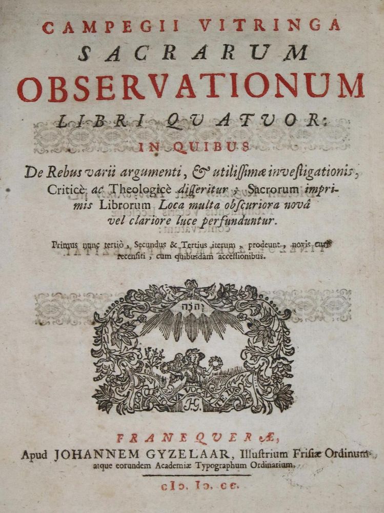 Große Abbildung Nr.1: 132-247 Vitringa,C. (d.Ä.).: (Alte Drucke, Handschriften und Theologie)