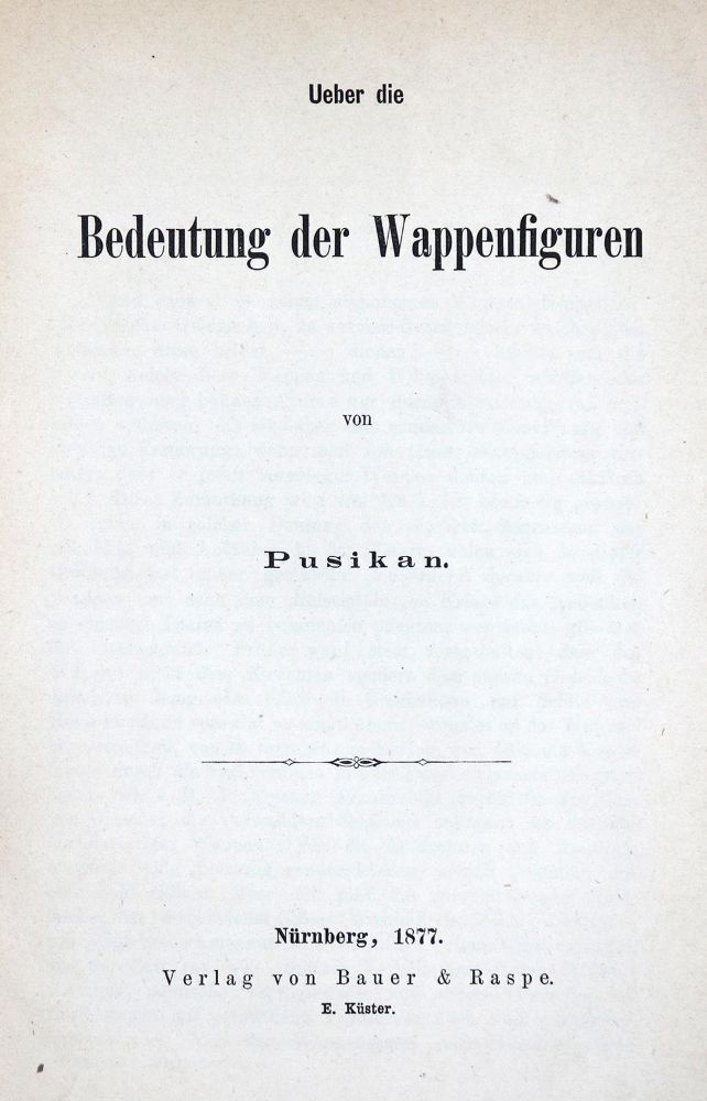 Große Abbildung Nr.1: 132-258 Pusikan (d.i. O.Göschen).: (Genealogie und Heraldik)