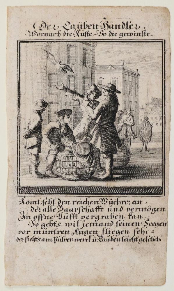 Große Abbildung Nr.1: 132-2584 Taubenhändler.: (Varia, Tauben)