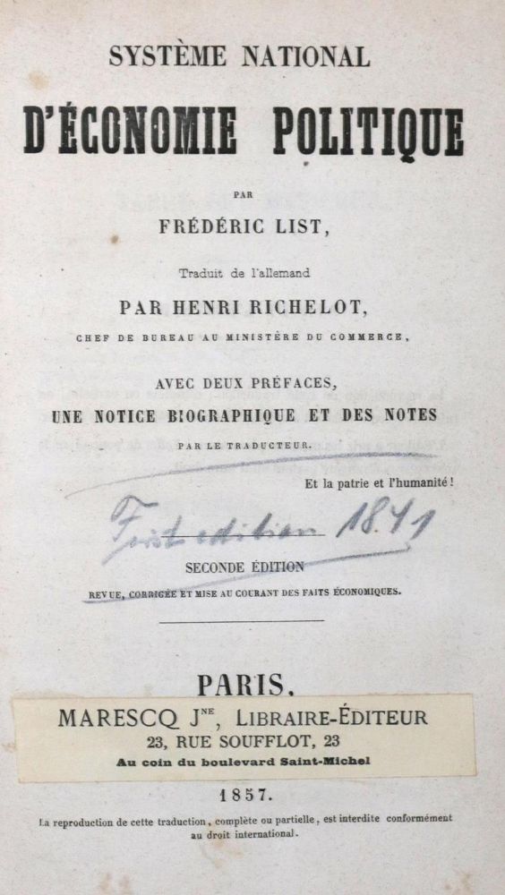 Große Abbildung Nr.1: 132-279 List,F.: (Wirtschaft)