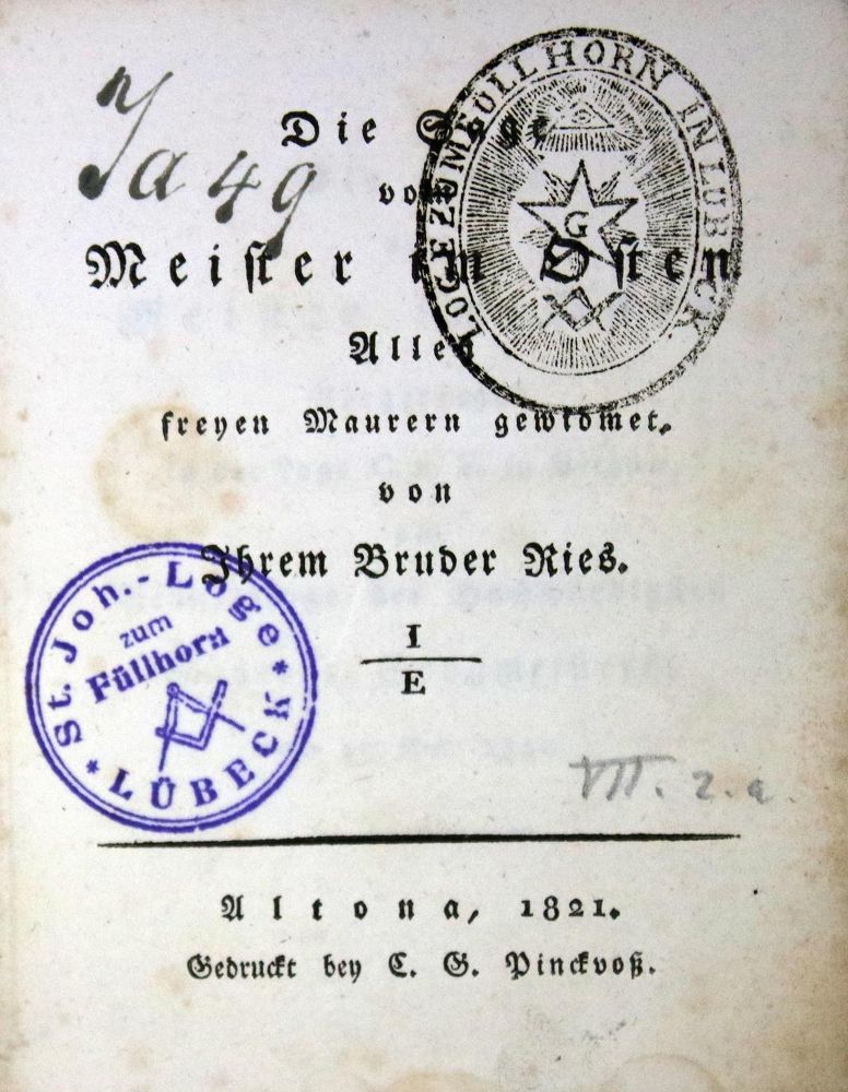 Große Abbildung Nr.1: 132-292 Ries,(G.W.O.v.).: (Freimaurerei)