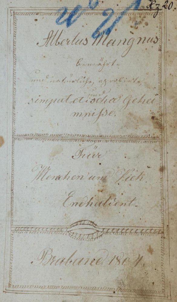 Große Abbildung Nr.1: 132-294 Albertus Mangnus (!): (Grenzwissenschaften und Okkultismus)