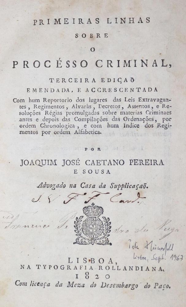 Große Abbildung Nr.1: 132-336 Pereira e Sousa,J.J.C.: (Juridica und Kriminologie)