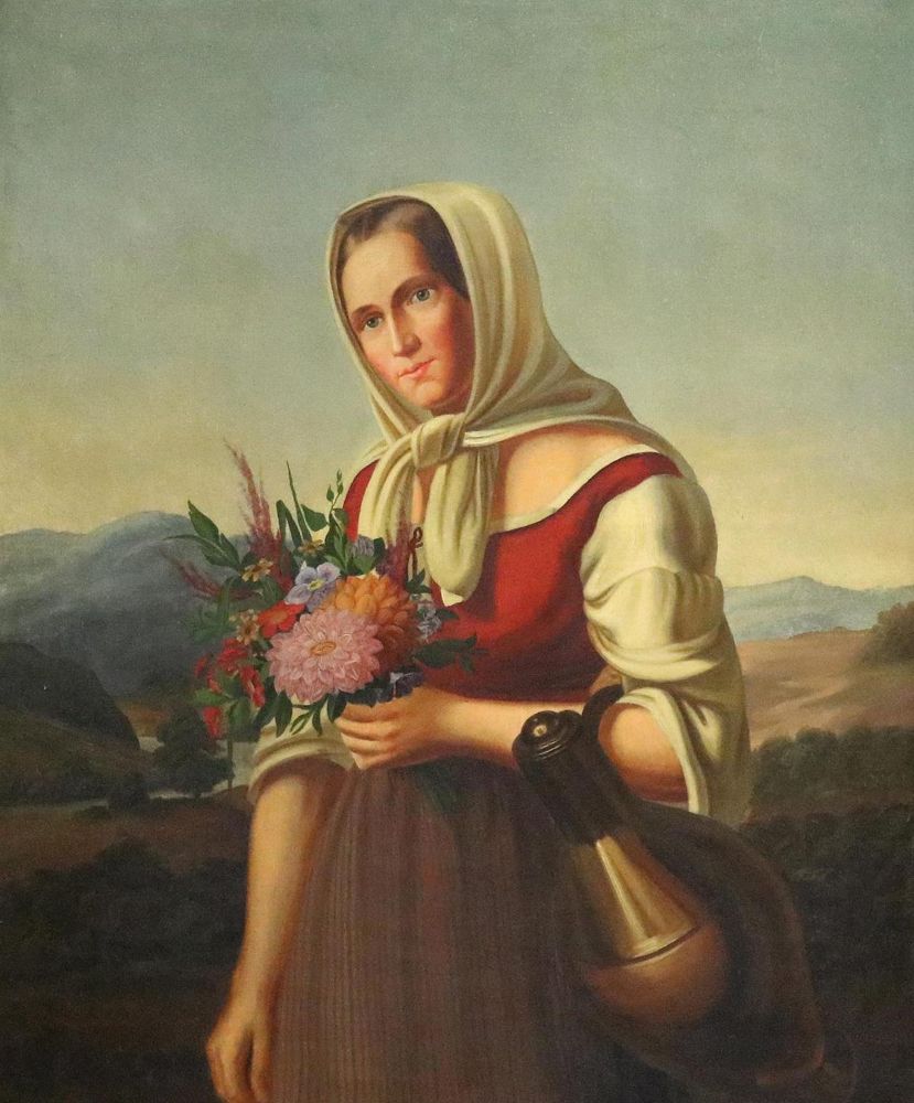 Große Abbildung Nr.1: 132-3582 Junge Frau: (Künstlergraphik)