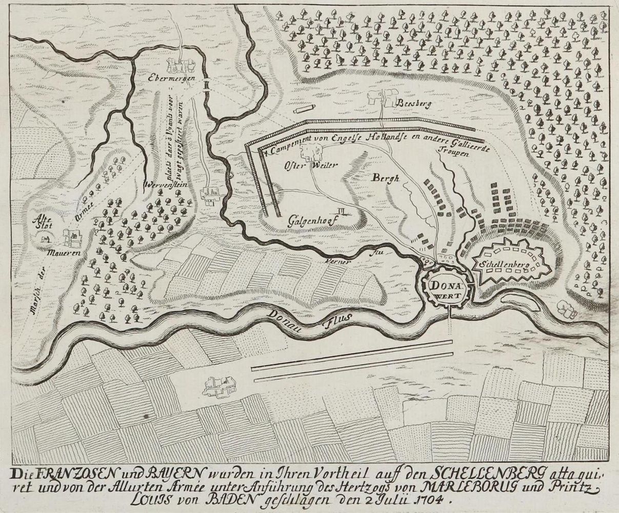 Große Abbildung Nr.2: 132-368 Höchstädt an der Donau u. Schellenberg bei Donauwörth.: (Militaria)