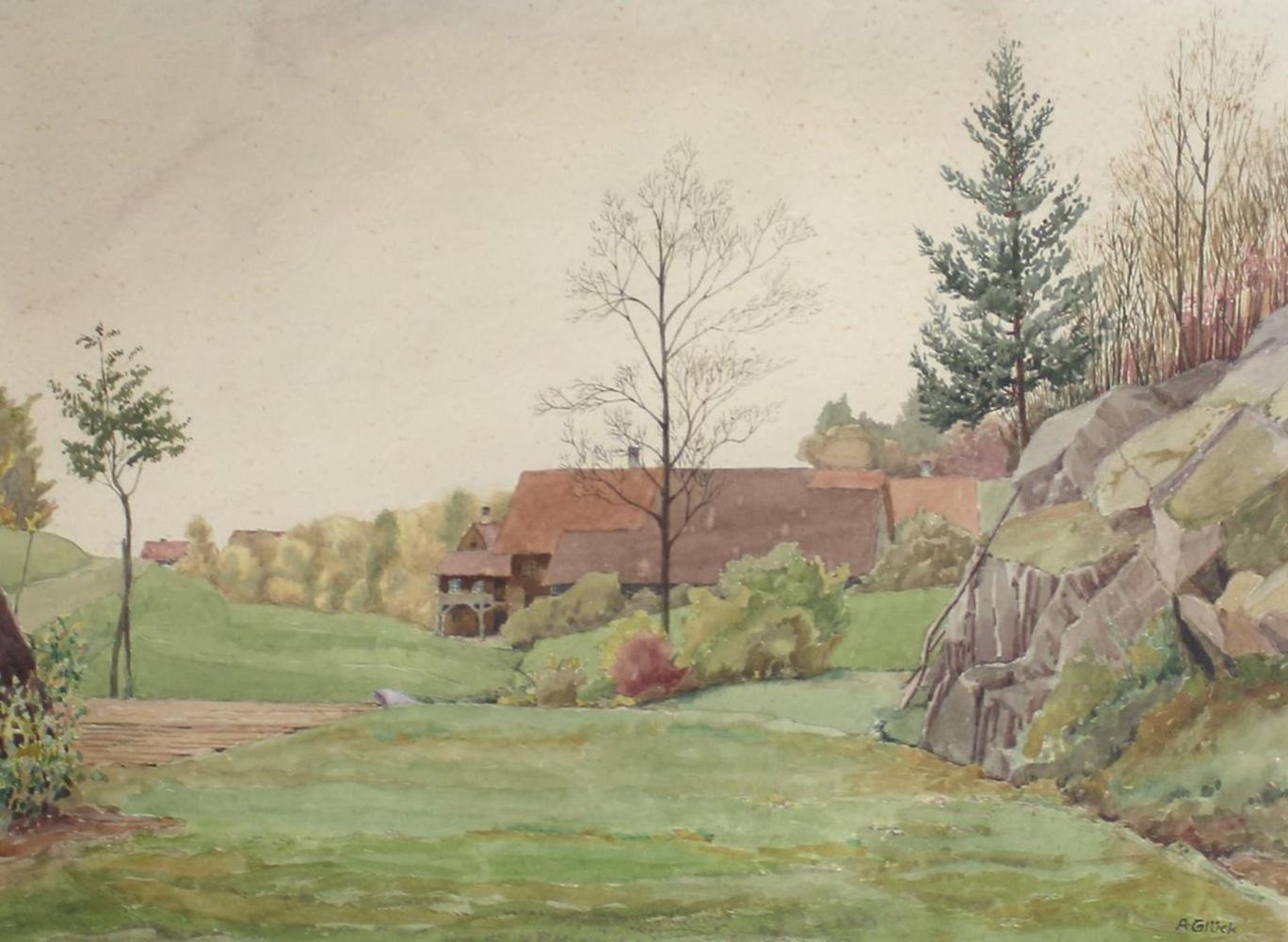 Große Abbildung Nr.3: 132-3722 Landschaften.: (Künstlergraphik)