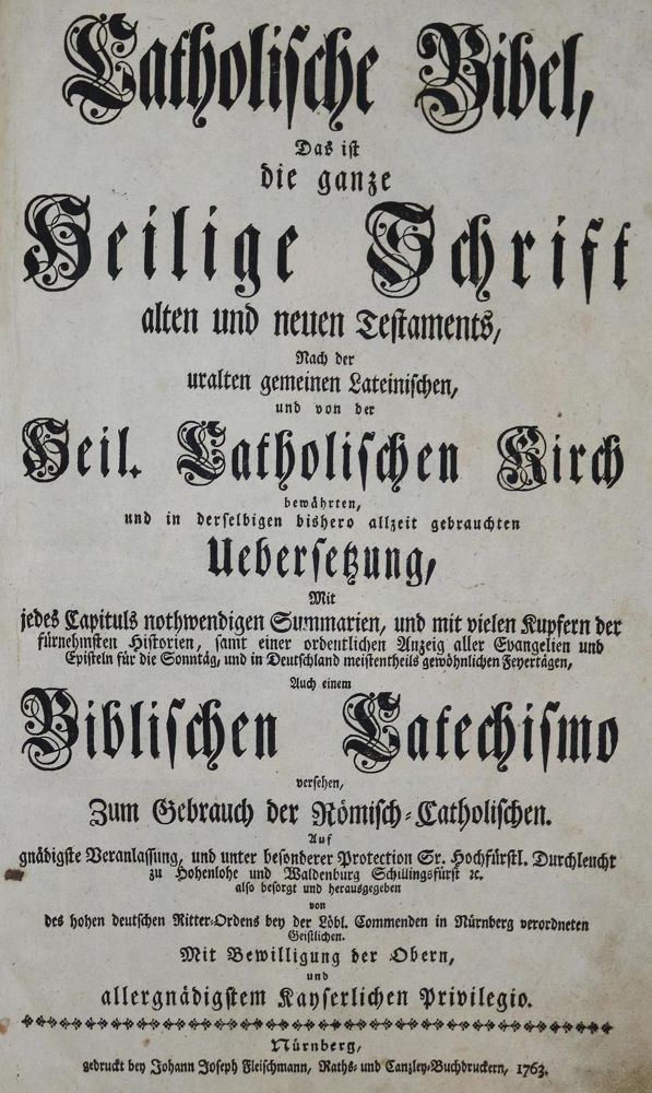 Große Abbildung Nr.4: 132-41 Catholische Bibel,: (Bibeln)