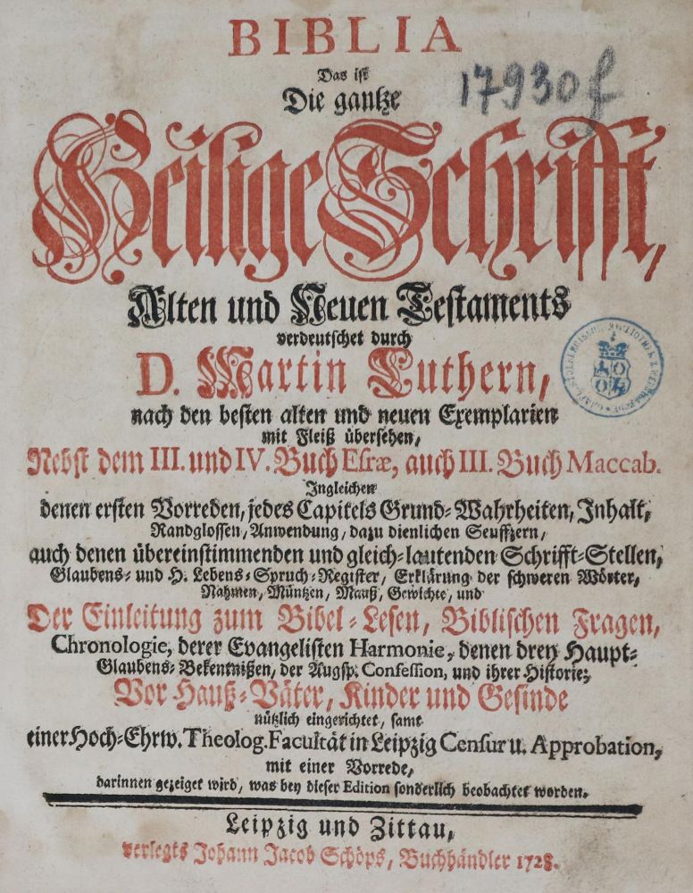 Große Abbildung Nr.1: 132-42 Dietrich,V.: (Bibeln)