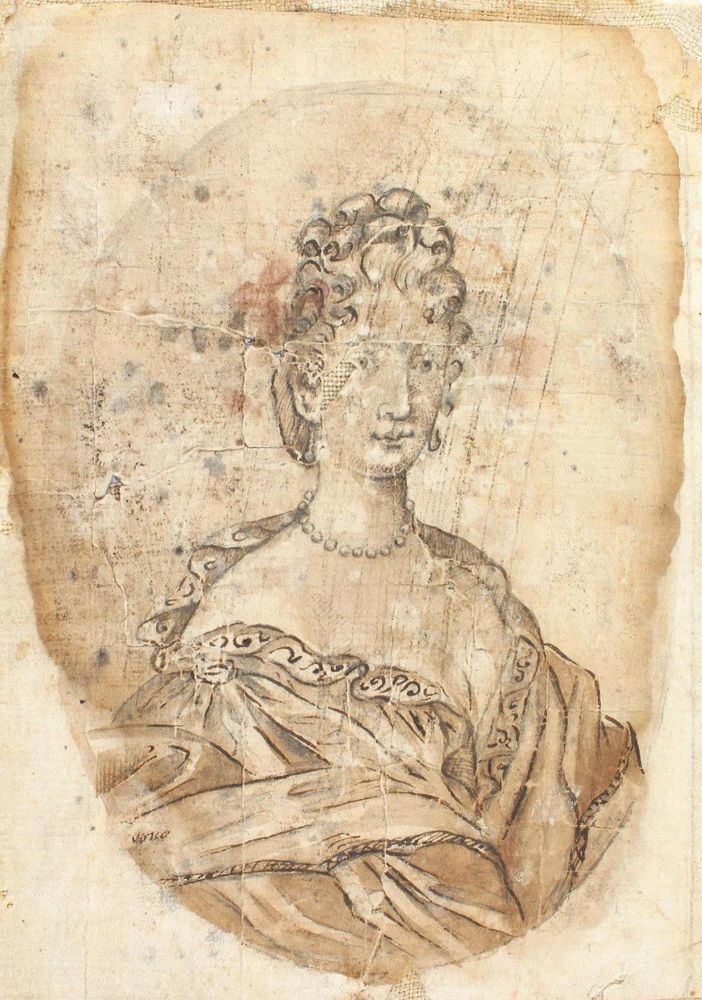 Große Abbildung Nr.1: 132-4270 Frauenportrait.: (Künstlergraphik, Zeichnung)