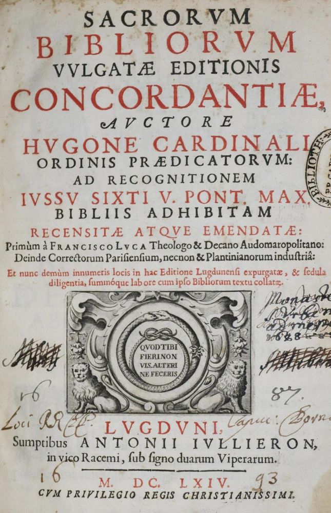 Große Abbildung Nr.1: 132-43 Cardinali,H.: (Bibeln, Konkordanz)