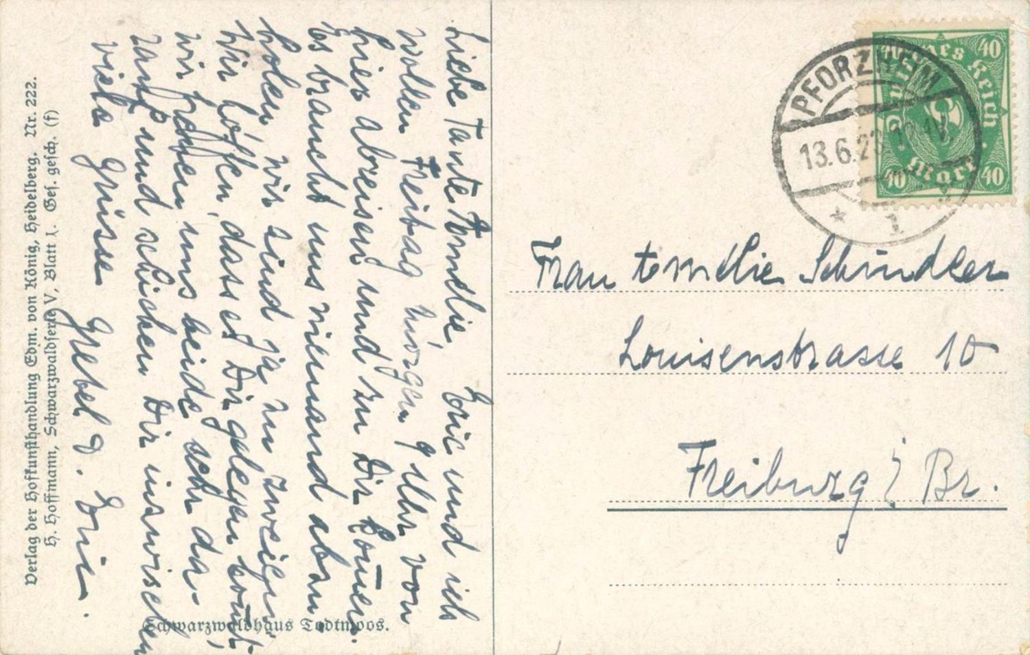 Große Abbildung Nr.2: 132-438 Schwarzwald.: (Postkarten, Hoffmann, Heinrich)