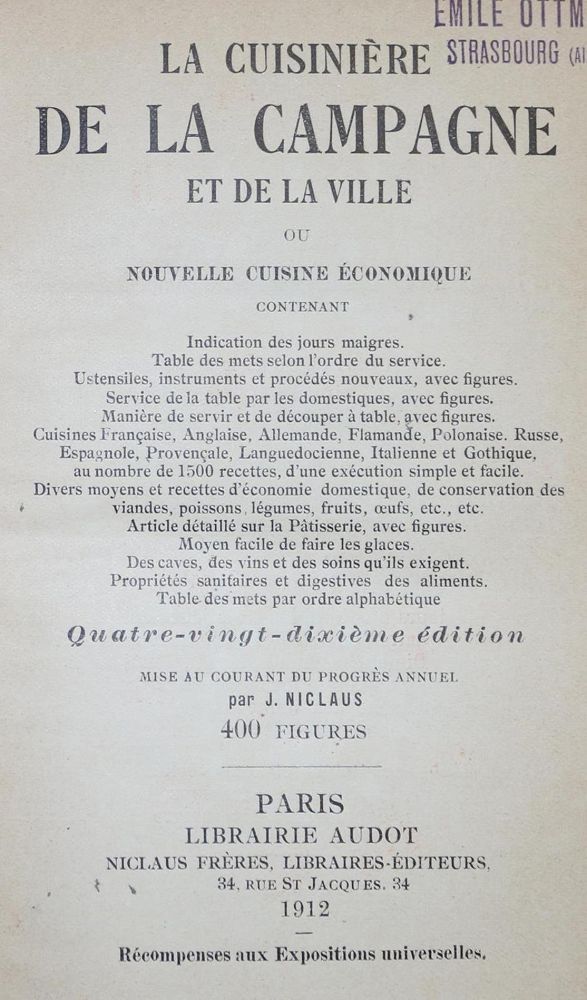 Große Abbildung Nr.2: 132-505 (Audot,L.E.).: (Küche und Haushalt, Kochbücher)