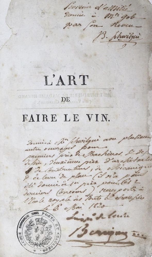 Große Abbildung Nr.1: 132-519 Chaptal (de Chanteloup,J.A.C.).: (Land- und Forstwirtschaft, Getränke, Wein und Weinbau)