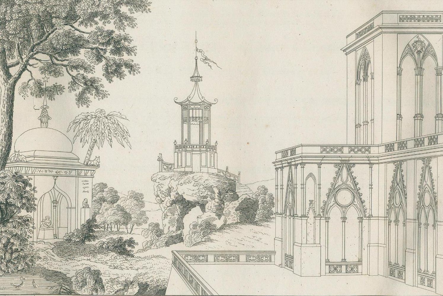 Große Abbildung Nr.1: 132-543 Krafft,J.C.: (Architektur, Garten)