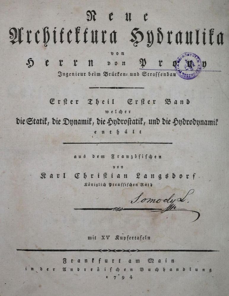 Große Abbildung Nr.1: 132-553 Prony,(G.C.F.M.R.)de.: (Architektur)