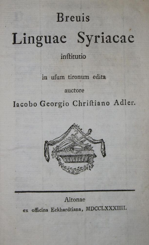 Große Abbildung Nr.1: 132-682 Adler,J.G.C.: (Lexika - Wörterbücher - Sprachwissenschaften, Syrien)