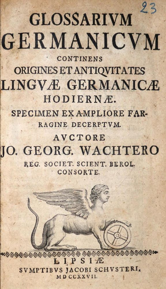Große Abbildung Nr.1: 132-685 Wachter,J.G.: (Lexika - Wörterbücher - Sprachwissenschaften)