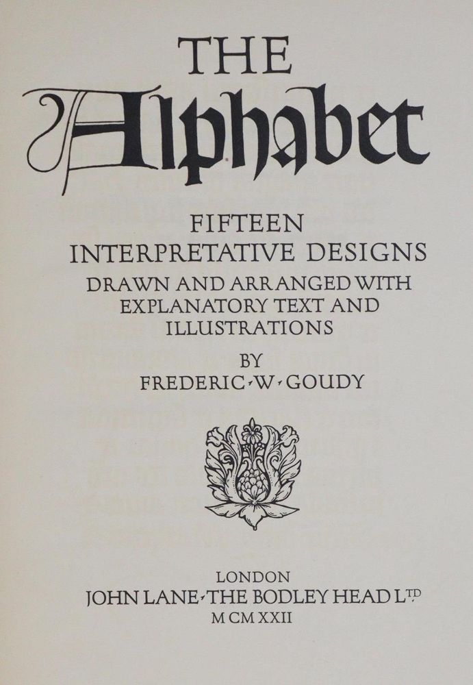 Große Abbildung Nr.1: 132-703 Goudy,F.W.: (Typographie und Kalligraphie)