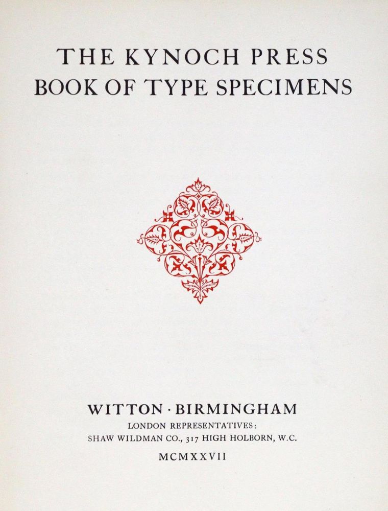 Große Abbildung Nr.1: 132-710 Kynoch Press.: (Typographie und Kalligraphie)