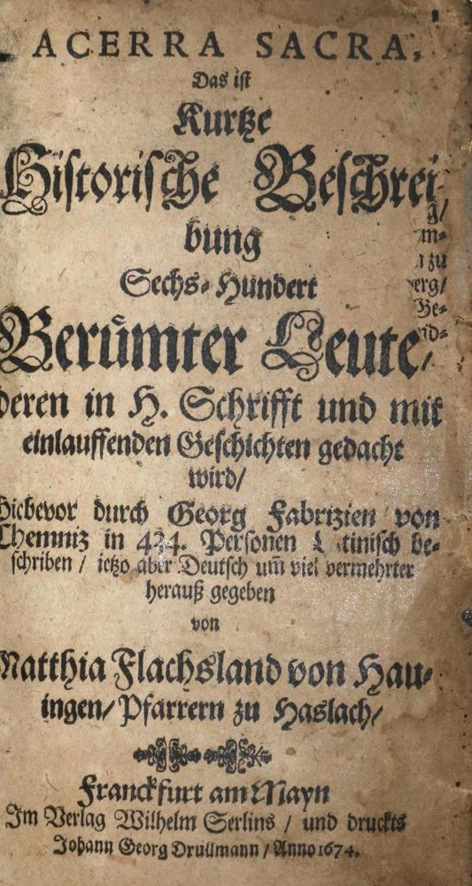 Große Abbildung Nr.1: 132-74 Fabricius,G.: (Alte Drucke, Handschriften und Theologie)
