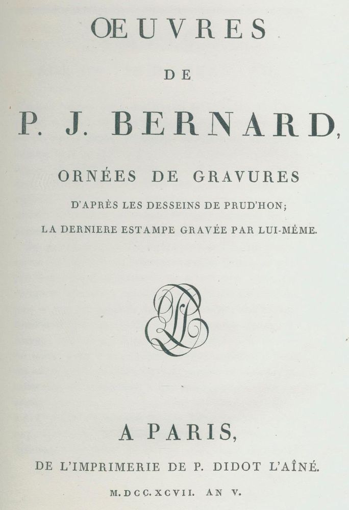 Große Abbildung Nr.2: 132-863 Bernard,P.J.: (Literatur und illustrierte Bücher bis 19.Jahrhundert)