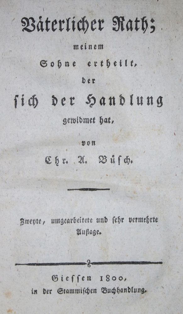 Große Abbildung Nr.1: 132-870 Büsch,C.A.: (Literatur und illustrierte Bücher bis 19.Jahrhundert)