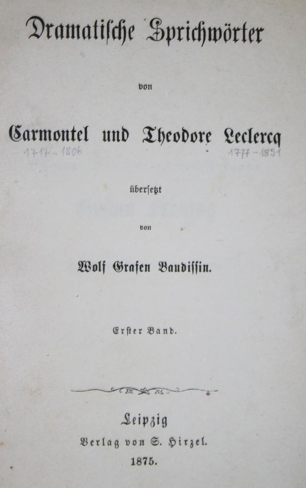 Große Abbildung Nr.1: 132-873 Carmontelle,(L.C.). u. T.Leclerc.: (Literatur und illustrierte Bücher bis 19.Jahrhundert)