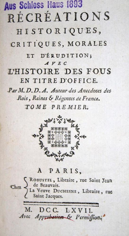Große Abbildung Nr.1: 132-888 (Dreux du Radier,J.F.).: (Literatur und illustrierte Bücher bis 19.Jahrhundert)