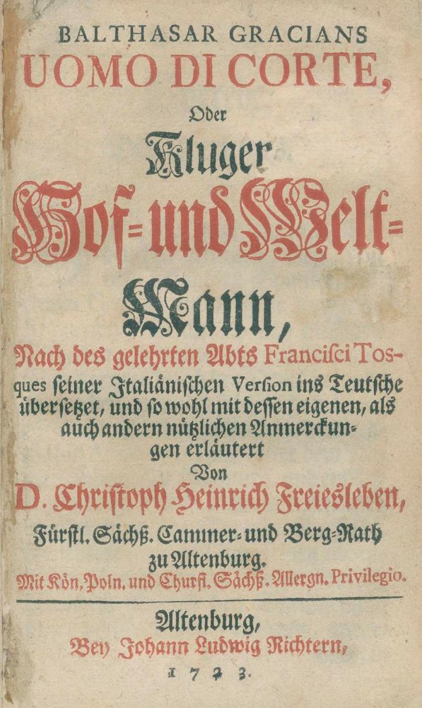 Große Abbildung Nr.1: 132-924 Gracian,B.: (Literatur und illustrierte Bücher bis 19.Jahrhundert)